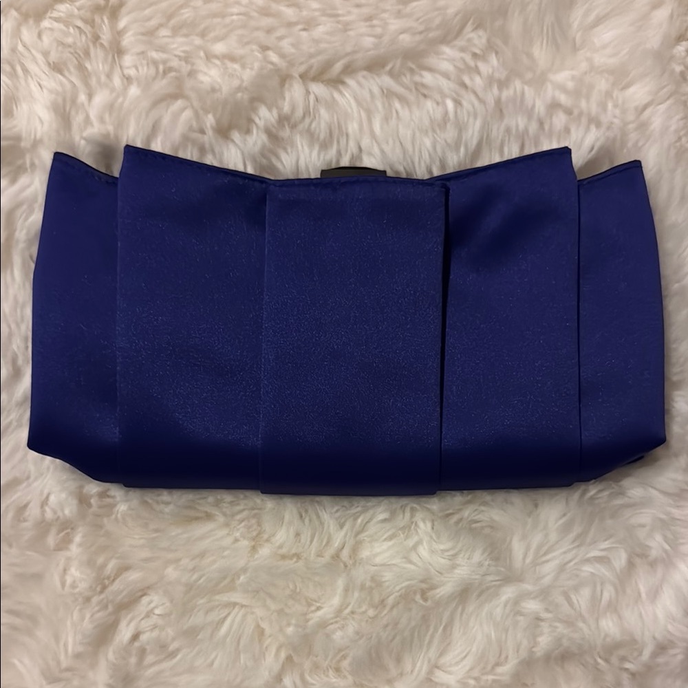 Navy Blue Minimalist Clutch with Structured Design